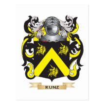 Brasão de Kunz (crista da família) Cartoes Postais