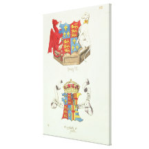 Brasões de Henry VII e de Elizabeth de York Impressão De Canvas Envolvidas