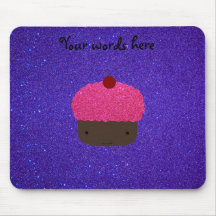 Brilho roxo do cupcake cor-de-rosa do brilho mouse pad