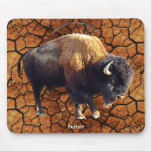 Búfalo das planícies, arte rústica Mousepad dos an