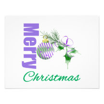 Bulbo listrado temático roxo do Feliz Natal Convites