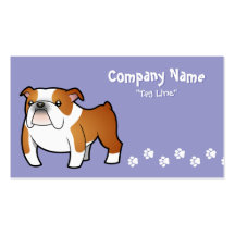 Buldogue dos desenhos animados cartoes de visita