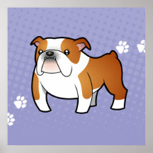 Buldogue dos desenhos animados impressão