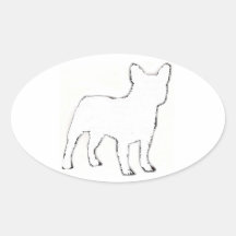 Buldogue francês adesivos ovais