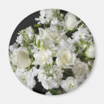 Buquê da flor branca imãs de geladeira