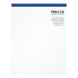 Cabeçalho azul elegante moderno liso simples #2 papel de carta