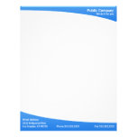 Cabeçalho elegante moderno liso simples azul papel de carta