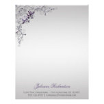 Cabeçalho floral de prata roxo ornamentado dos red papel timbrado