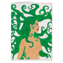 cabelo selvagem da sereia cartões