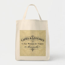 Cafés & o bolsa franceses do mantimento das legumi