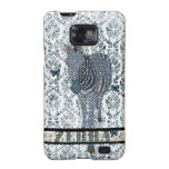 Caixa azul do damasco do Grunge da zebra & da borb Capas Para Galaxy S2