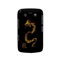 Caixa chinesa de Blackberry do dragão do Ouro-olha Capa Blackberry