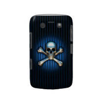 Caixa corajosa da baga azul do preto do crânio capas blackberry