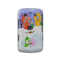 Caixa de Blackberry do dia da neve da família da n Capa Blackberry Bold