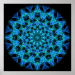 Caleidoscópio azul das medusa pôsteres