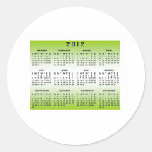 Calendário 2012 adesivos redondos