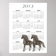 Calendário dos cavalos 2013 poster