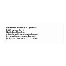 calhas sem emenda do rainman, 8548 marriaville rd, cartao de visita