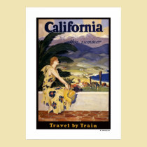 Califórnia este verão. Viagem pelo poster do trem posters