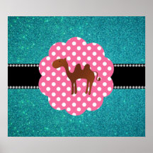 Camelo extravagante de turquesa do camelo poster