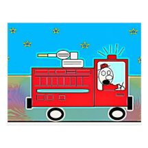 Caminhão vermelho grande cartao postal