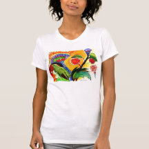 Camisa alaranjada do céu das plantas estranhas camisetas