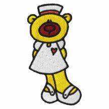 Camisa bordada do urso de ursinho enfermeira bonit camisa polo bordada