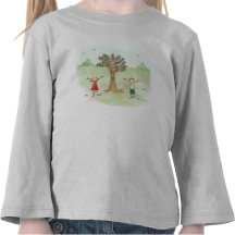 Camisa longa da luva da criança da pose da árvore camiseta