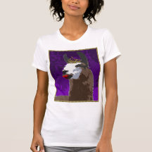 Camisa roxa do lama do drama - logotipo tshirt