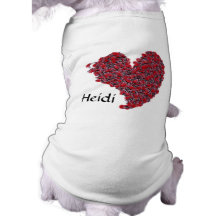 Camiseta de cão do coração roupa para pets