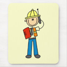 Camiseta e presentes do contramestre da construção mouse pad