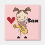 Camiseta e presentes fêmeas do jogador de saxofone ima
