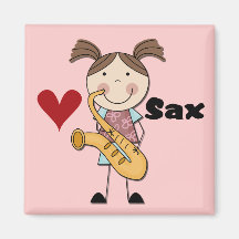 Camiseta e presentes fêmeas do jogador de saxofone ima