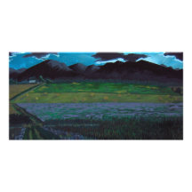 Campos e fazenda de Wisconsin Cartao Com Foto Personalizado