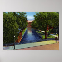 Canal da rua de Lowell Massachusetts Ann Pôsteres