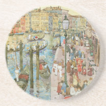 Canal grande, Veneza por Prendergast, arte do vint Porta-copos