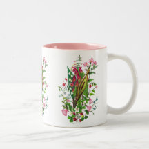 Caneca 11 floral cor-de-rosa