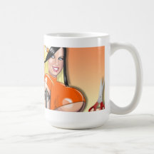 Caneca áspero das tesouras da menina do tatuagem (
