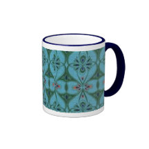 Caneca azul do impressão do papel de parede
