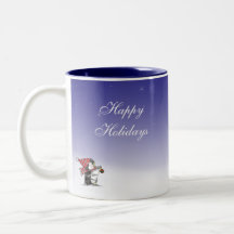 Caneca bonito do Natal de Penquin