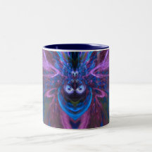 Caneca da arte da cara do Fractal de Bluieal