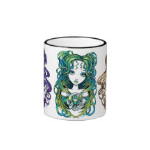 Caneca da arte da fantasia dos anjos da bola de cr