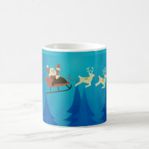 Caneca da cena do inverno do papai noel