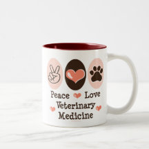 Caneca da medicina veterinária do amor da paz