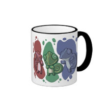 Caneca da pintura do camaleão