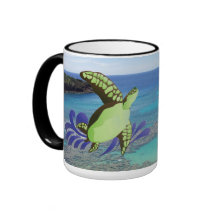 Caneca da tartaruga de mar verde de Havaí