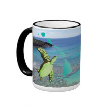 Caneca da tartaruga de mar verde de Havaí