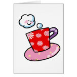 Caneca de café bonito com vapor cartao