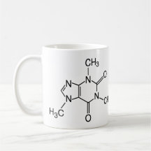 Caneca de café da molécula da cafeína