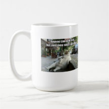 Caneca de café engraçada do gato